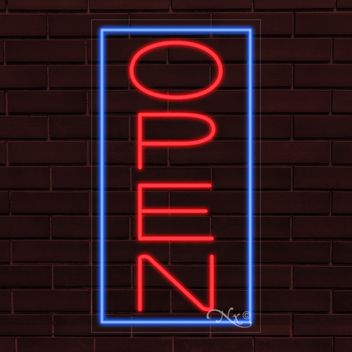 NEW "OPEN" w/BORDER VERTICAL 33x18x1 INCH LED FLEX WINDOW/WALL INDOOR SIGN 31757 - Picture 1 of 1