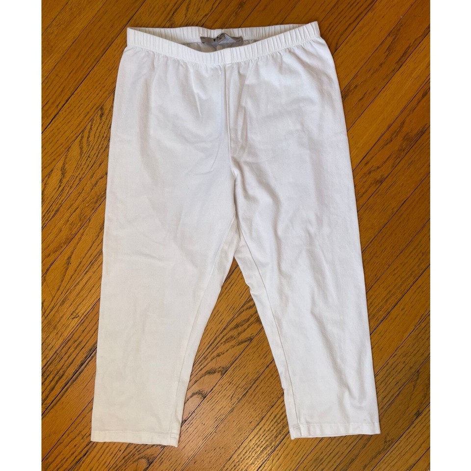 FLAX White Cotton Capri Leggings Size Small eBay
