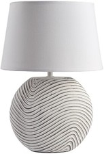 BRUBAKER Lampade da Tavolo Ceramica 38 Cm Bianco Grigio Paralume Bianco
