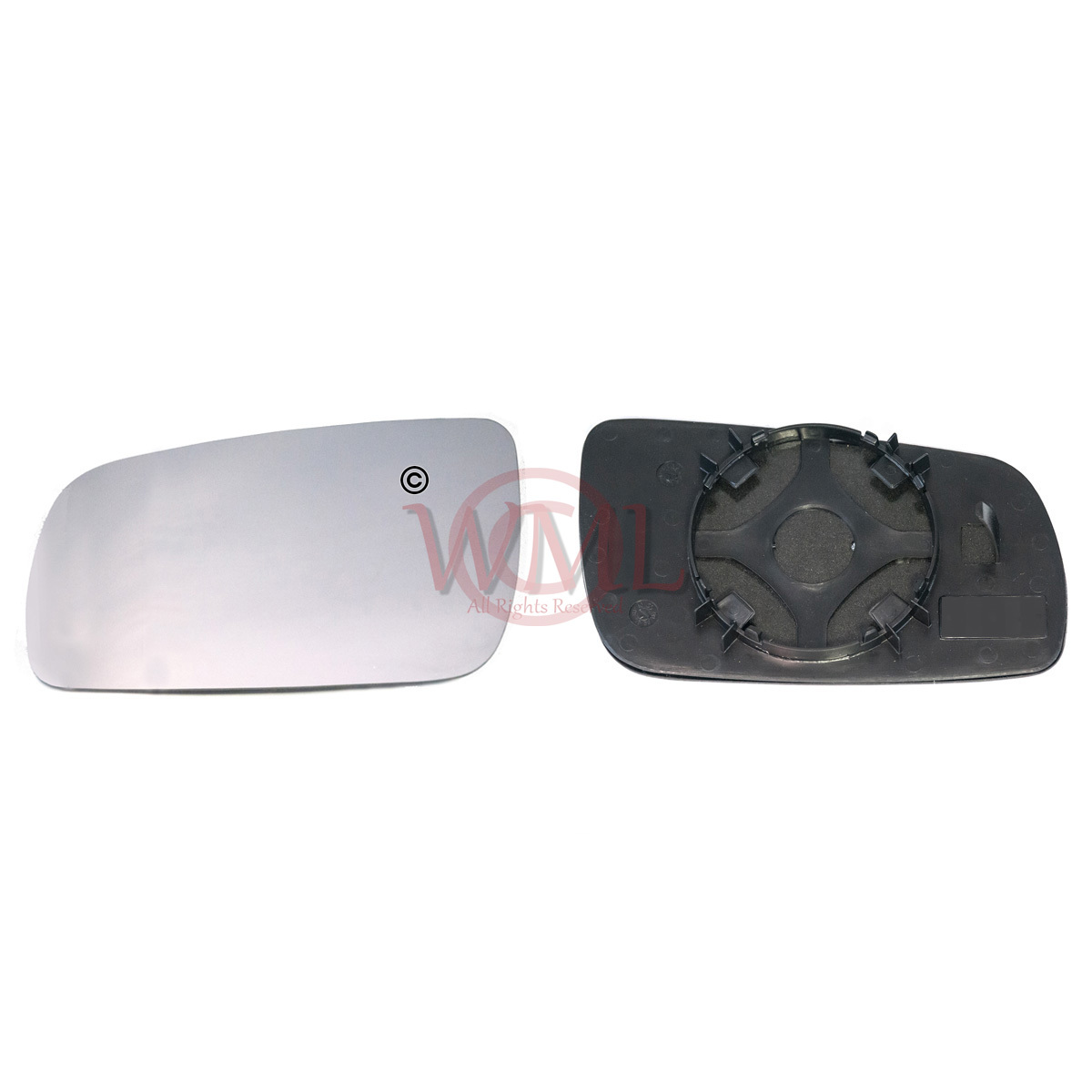 VOLKSWAGEN SHARAN 98>03 DOOR/WING MIRROR GLASS SILVER CONVEX,HEATED &BASE,LEFT