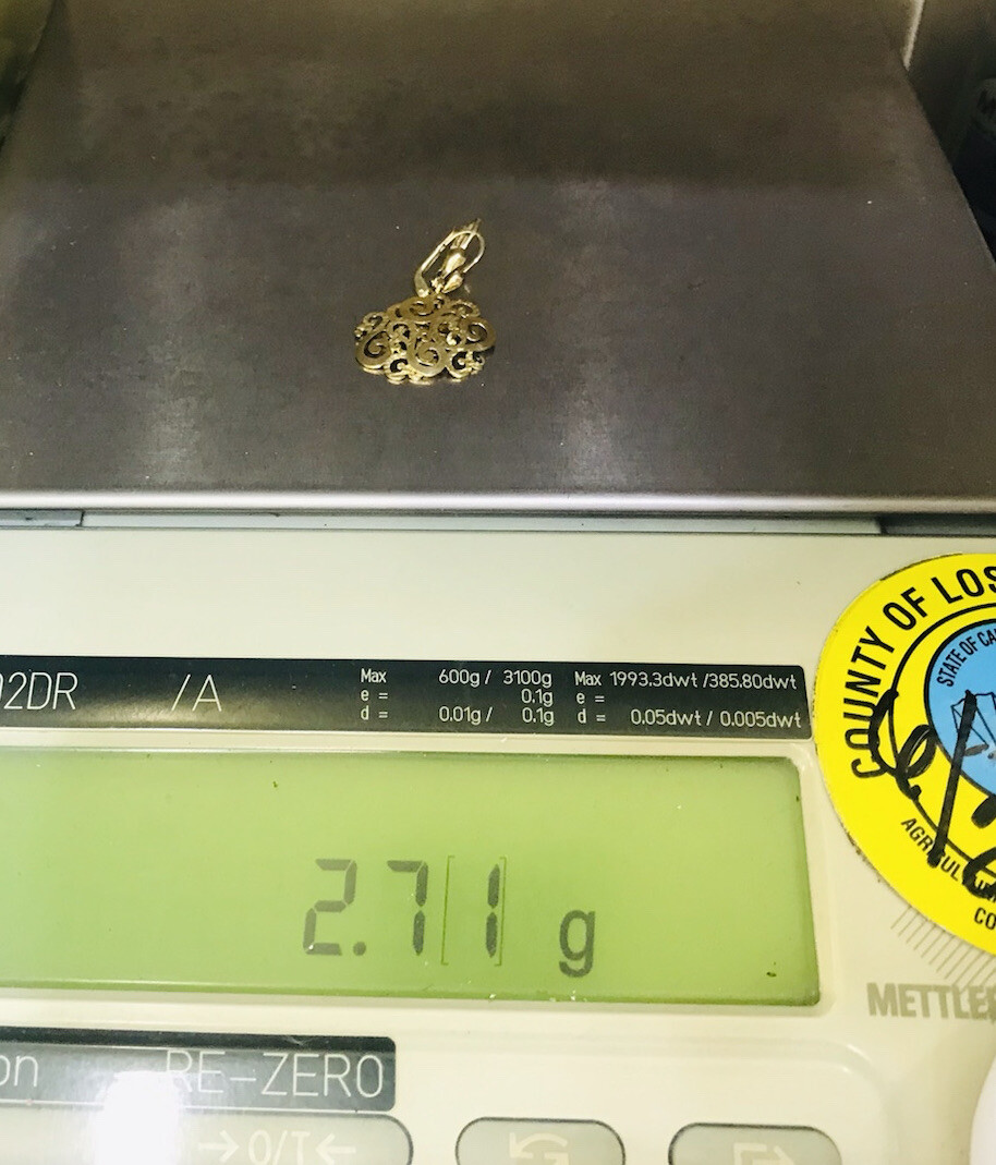 14K Solid Yellow Gold Dangle Lever Back Flower Ea… - image 3