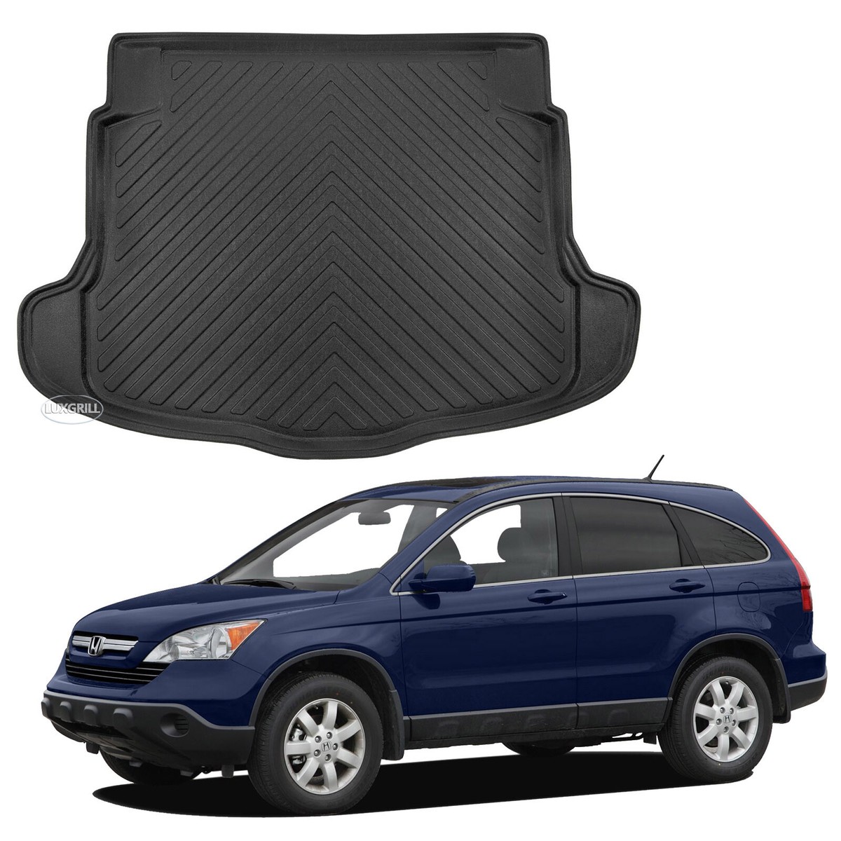 Tappetini Auto E Bagagliaio Per Honda CR-V CRV 2007-2011 – Set In TPE Antiscivolo Impermeabile, Facili Da Pulire, Bordi Alti, Nero