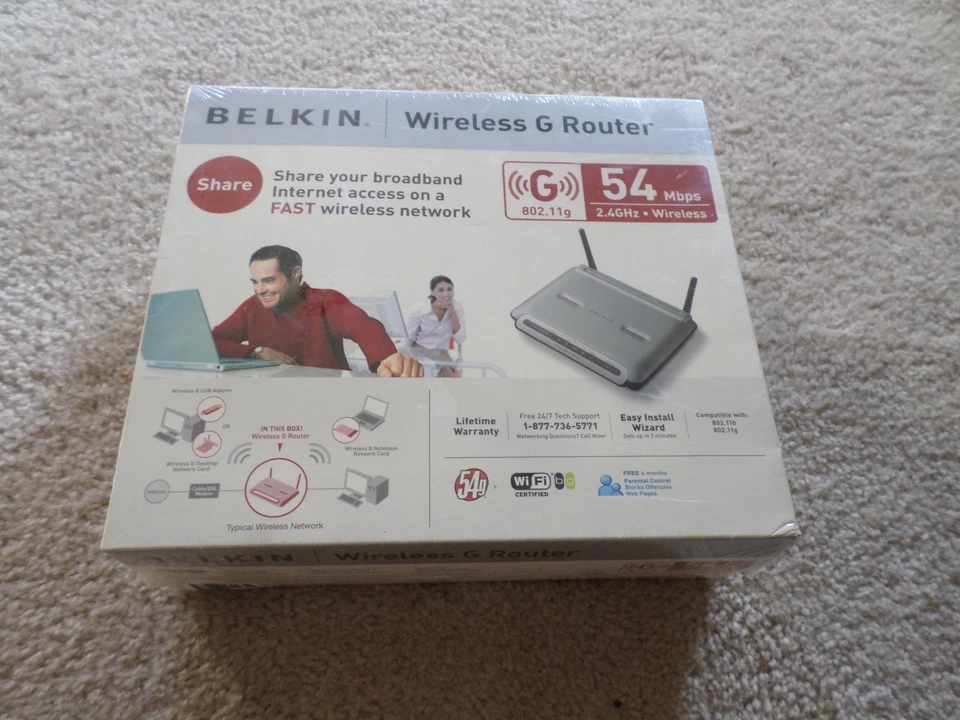 Belkin F5D7230-4 54 Mbps 4-Port 10/100 Wireless G Router - NEW - Image 3 of 4