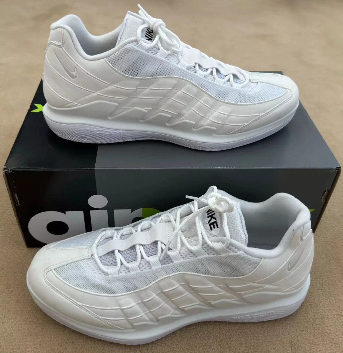 NikeCourt Zoom Vapor X Air Max 95 Triple White for Sale