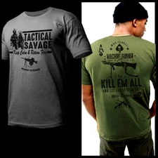 Machine Gunner T-Shirt Military Infantry Combat Veteran Iraq Afghanistan War 