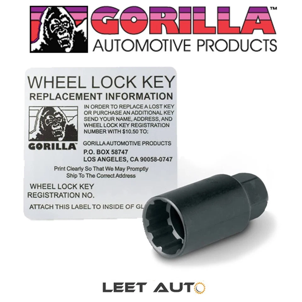 (5) Cerraduras de rueda Gorilla, asiento de bola Honda Acura, negro, 12 mm x 1,50, 38431XLBCB5 Foto 3 de 4