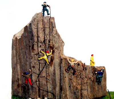 6 Rock Climbers People A104 UNPAINTED N Gauge Scale Langley Models Kit Figures
