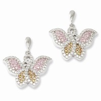 Sterling Silver & Cz Brilliant Embers Butterfly Earrings on sale Sterling Silver & Cz Brilliant Embers Butterfly Earrings on sale