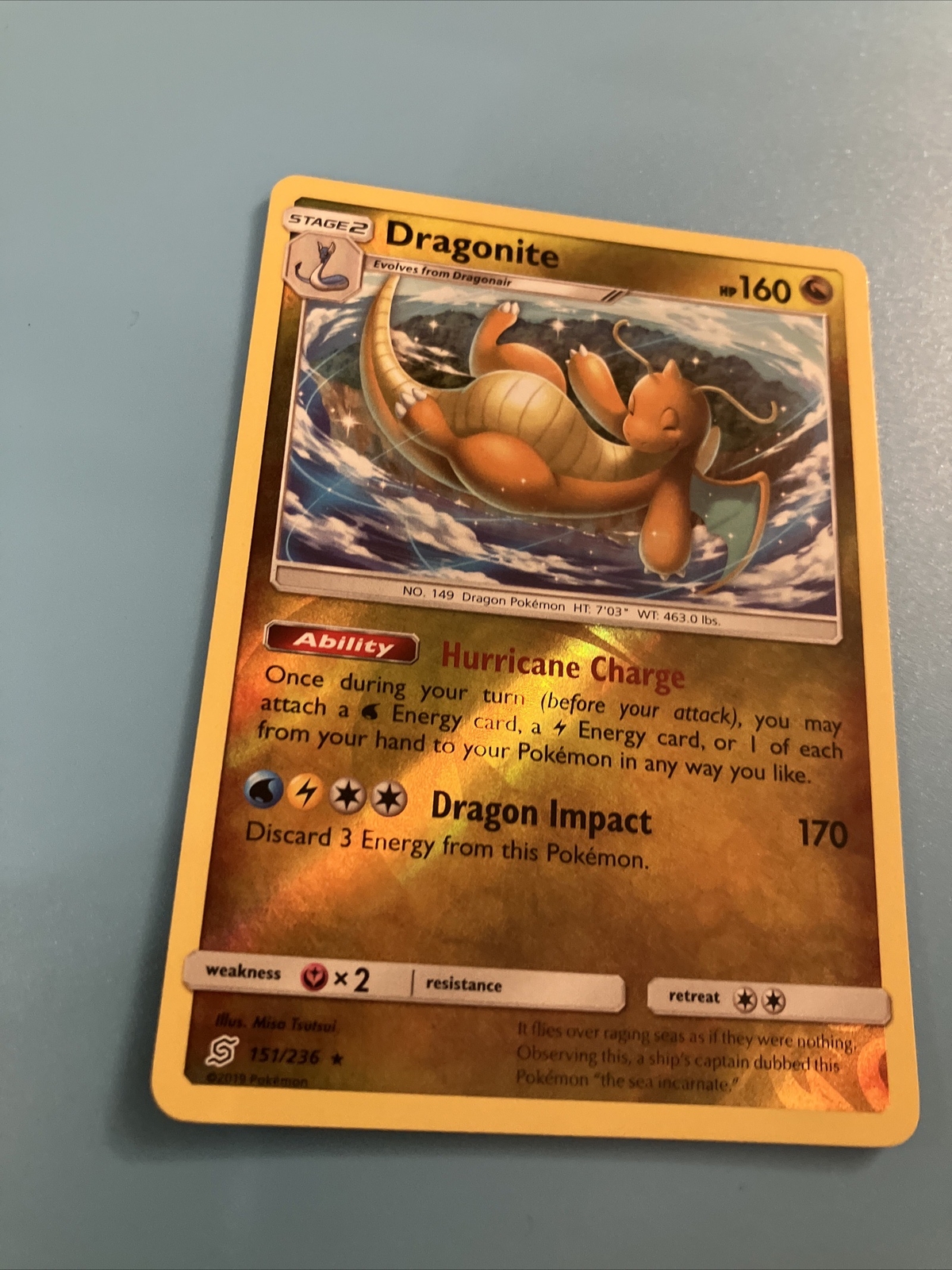 Pokemon Card Dragonite Unified Minds Reverse Holo Rare 151/236 eBay