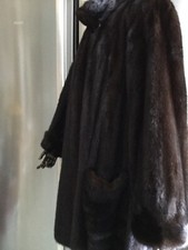 Dark Brown Ranch Mink Fur Coat - Superior Quality Chic & Stylish Size M-l