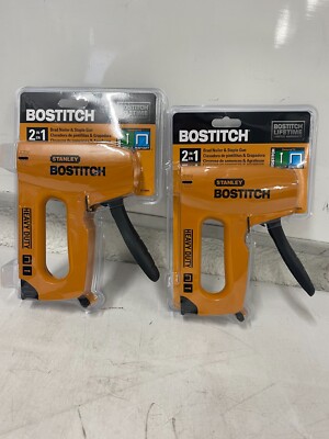 LOT OF 2 Bostitch 2-in-1 Anti-Jam Brad Nailer & Staple Gun BT160HL