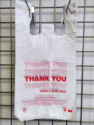 Plastic Bags HDPE Handled Plastic T-Shirt Bags, Grocery Bags