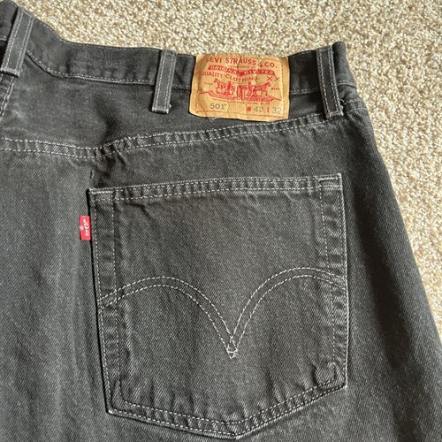 Levi's 501XX Men's Jeans Tag Size 42x32 Actual 40 X 31.5 Black Denim Button Fly - Picture 12 of 15