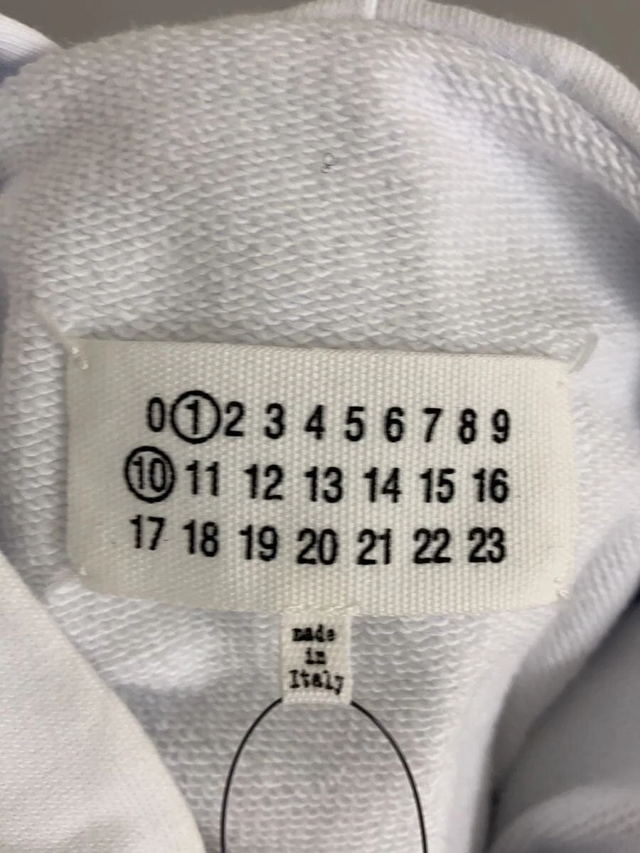 Felpa con cappuccio Maison Margiela 22AW calendario logo ricamato L cotone bianco usata