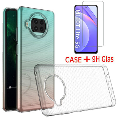 Hülle für Xiaomi Mi 10T Lite 5G Tasche Silikon Case Cover Bumper +9H Schutz Glas