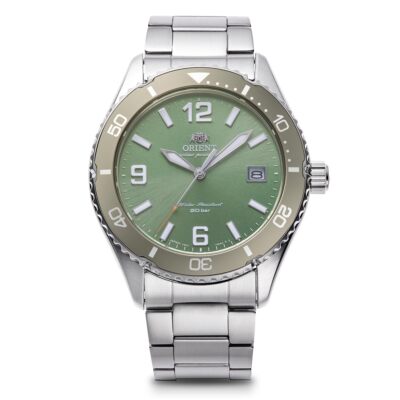 Orient Sports Mako 40 RN-WJ0001E Green Dial Diver Stainless Solar Watch Men NEW