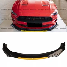 For Ford Mustang Universal Front Bumper Lip Spoiler Splitter Gloss Black Yellow