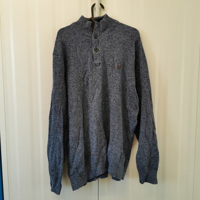 Chaps Herren Strickpullover Blau XL Baumwolle UC014