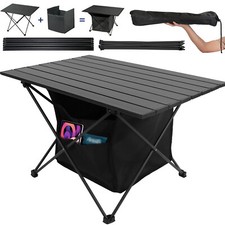 Portable Aluminum Camping Table with Storage Bag Folding Beach Picnic Table M/L