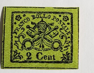 ITALY(ROMAN STATES)- Possible reprint of Scott 12A(no period) Unused