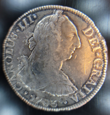 America's First Silver Dollar 1783 Carolus III Dei Gratia Eight 8
