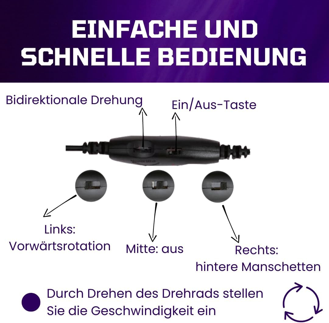 Offerta Fresa Unghie Professionale 30000 RPM USB - Lima Elettrica Gel - 3