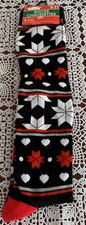 Christmas Winter Holiday Snowflake Design Ladies Knee Socks 9 to 11 Brand New