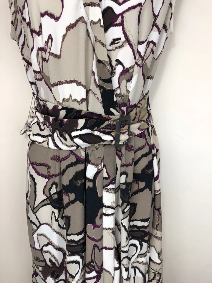 Dana Buchman Dress Womens Small Sleeveless Wrap Style Belt Tan Beige 1 - Image 4 of 4