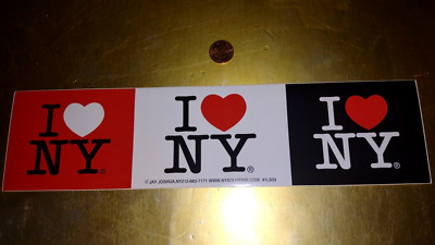 I LOVE NY BUMPER Sticker / Decal  ORIGINAL OLD STOCK