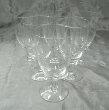 Vtg Fostoria ORLEANS Stem #6089 Set of 6 Footed Iced Tea Glasses Goblets HTF ec