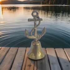 Nautical Ship Anchor Brass Bell Call Boat Deck Service Desk Vintage Nautical