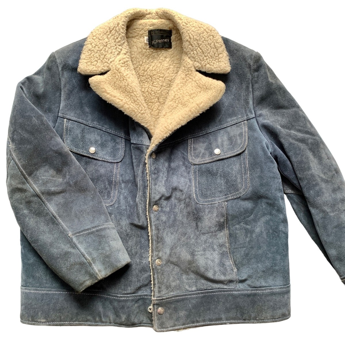 Jacket Sherpa Pullover Jcpenney Vintage Suede Leather Jcpenney