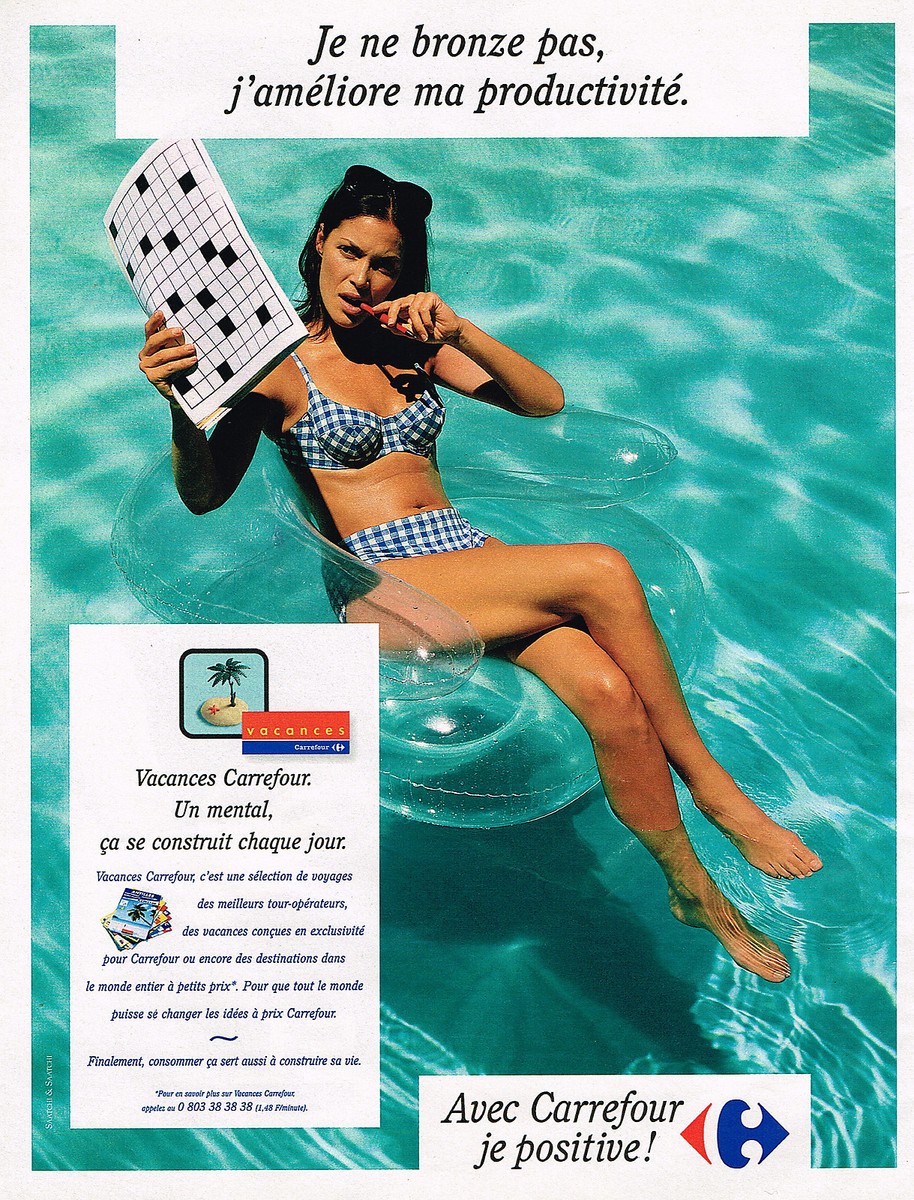 PUBLICITE ADVERTISING 064 1998 MAGASINS CARREFOUR je positive