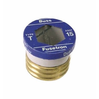 T-15 15 Amp Type T Time-Delay Dual-Element Edison Base Plug Fuse 125V 4 pack