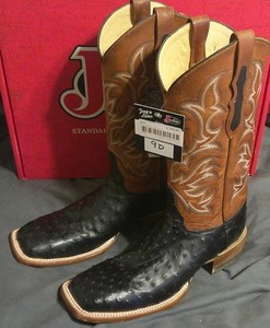 Justin Ostrich Boots Square Toe | eBay display picture 1