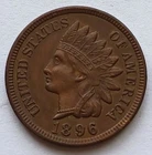 1896 Indian Head Cent XF/AU BN, Better Grade Penny 1C