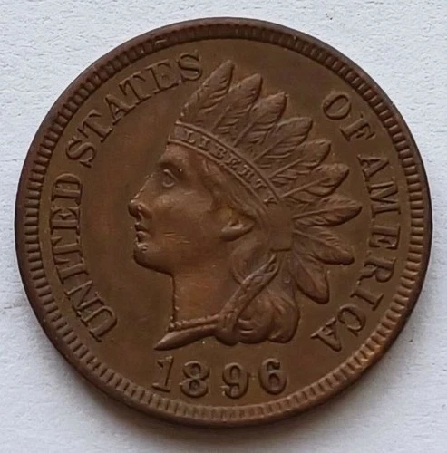 1896 Indian Head Cent XF/AU BN, Better Grade Penny 1C