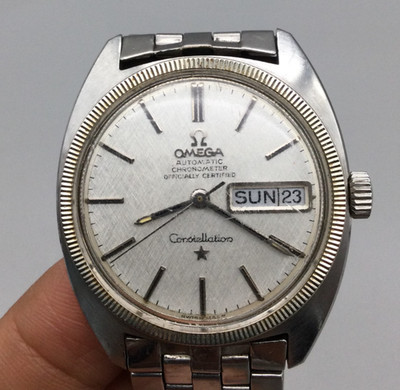 Vtg Omega Constellation Automatic Watch Men 34mm Day Date 24J Chronometer 7.5''