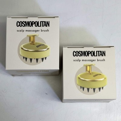 COSMOPOLITAN (2 PACK) Scalp Massager Shampoo Brush 3'' Dia Black/Gold 2021-7278