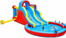 Inflatable Water Slide Park Splash Pool Dual Racing Slides Trampoline Climbing