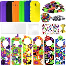 24 Set Halloween Craft Kits for Kids, DIY Halloween Doorknob Hanger Decoratio...
