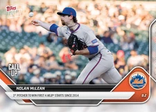 2025 MLB Topps Now PRESALE #651 Nolan McLean New York Mets Call Up