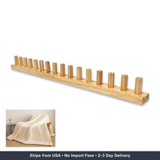 QAMGCYW 30" Chunky Yarn Loom, Beginner Hand Knitting Loom with Detachable Wooden