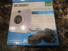 Ideaworks Washer  Dryer Anti-Vibration Pads 4 pack Black New Open Box