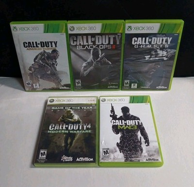 5x Call Of Duty Xbox 360 Game Lot Black Ops 2 Ghosts Advanced Modern Warfare 1 3