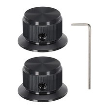 Aluminium Potentiometer Knobs Control Knob 24mm for Guitar Amplifier Black 2PCS