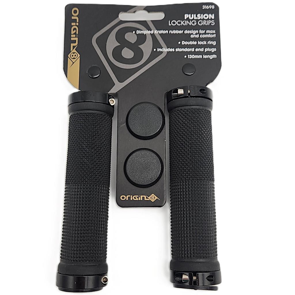 Origin8 Pulsion Dual Lock-On Bicycle Grips w/ End Plugs - 13