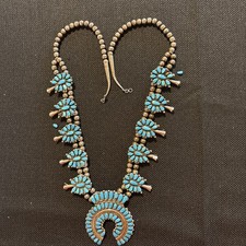 Zuni VMB Valentino Matilda Banteah Sterling Silver Turquoise Squash Blossom 30