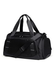 Black Small Gym Bag Men Travel Duffle Shoe Compartment 16L Carry On Weekender