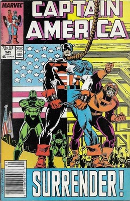 Captain America #345 Marvel Frenz Milgrom Newsstand 1988